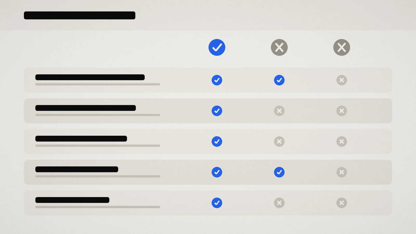 Grille de comparaison de trois agences SEO sur cinq critères de sélection