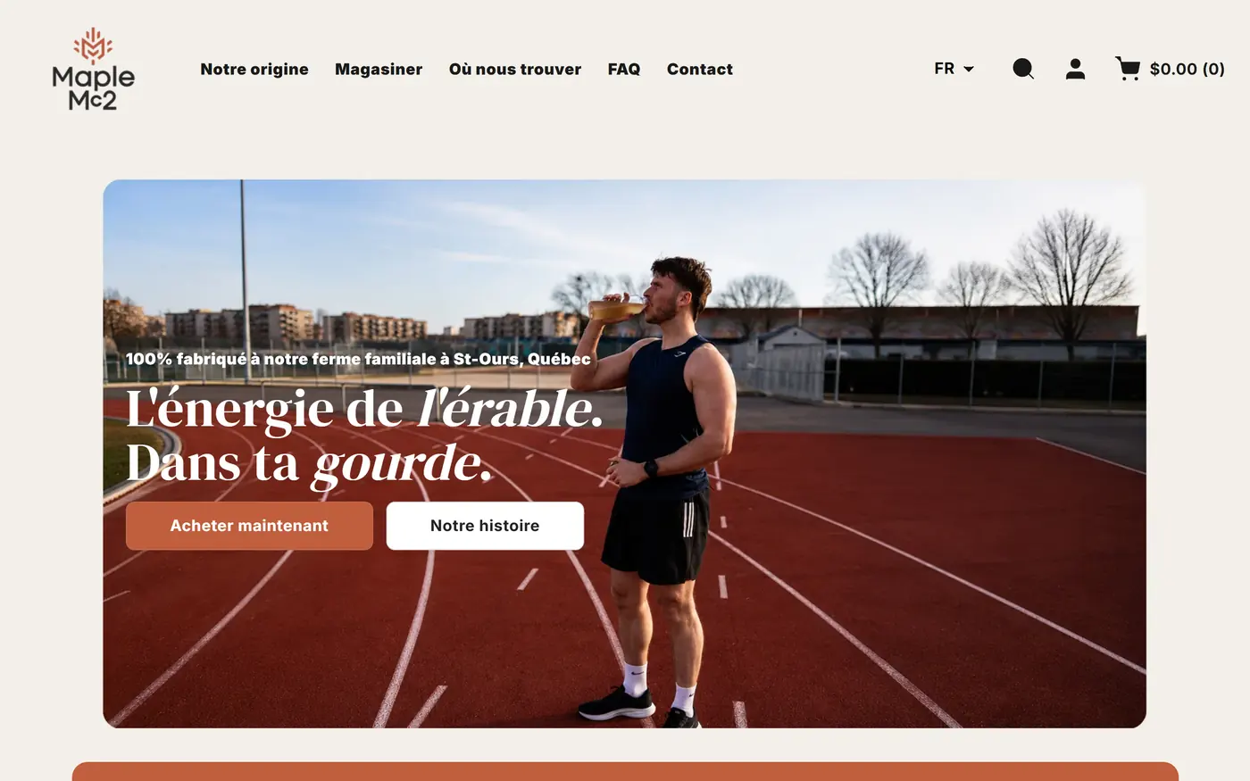Nouvel accueil Shopify : promesse claire et provenance affich&eacute;e