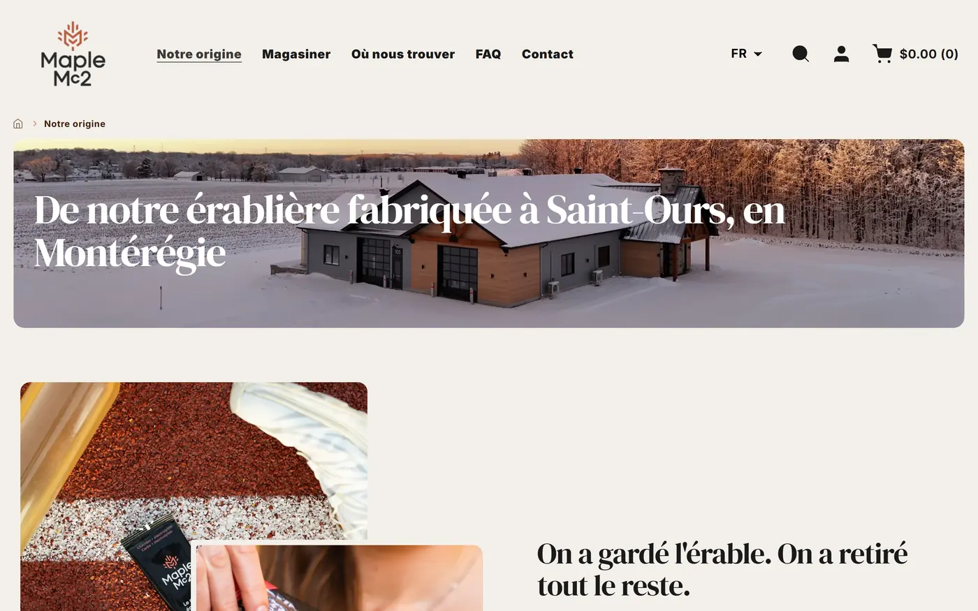 Page Notre origine du site Maple MC2